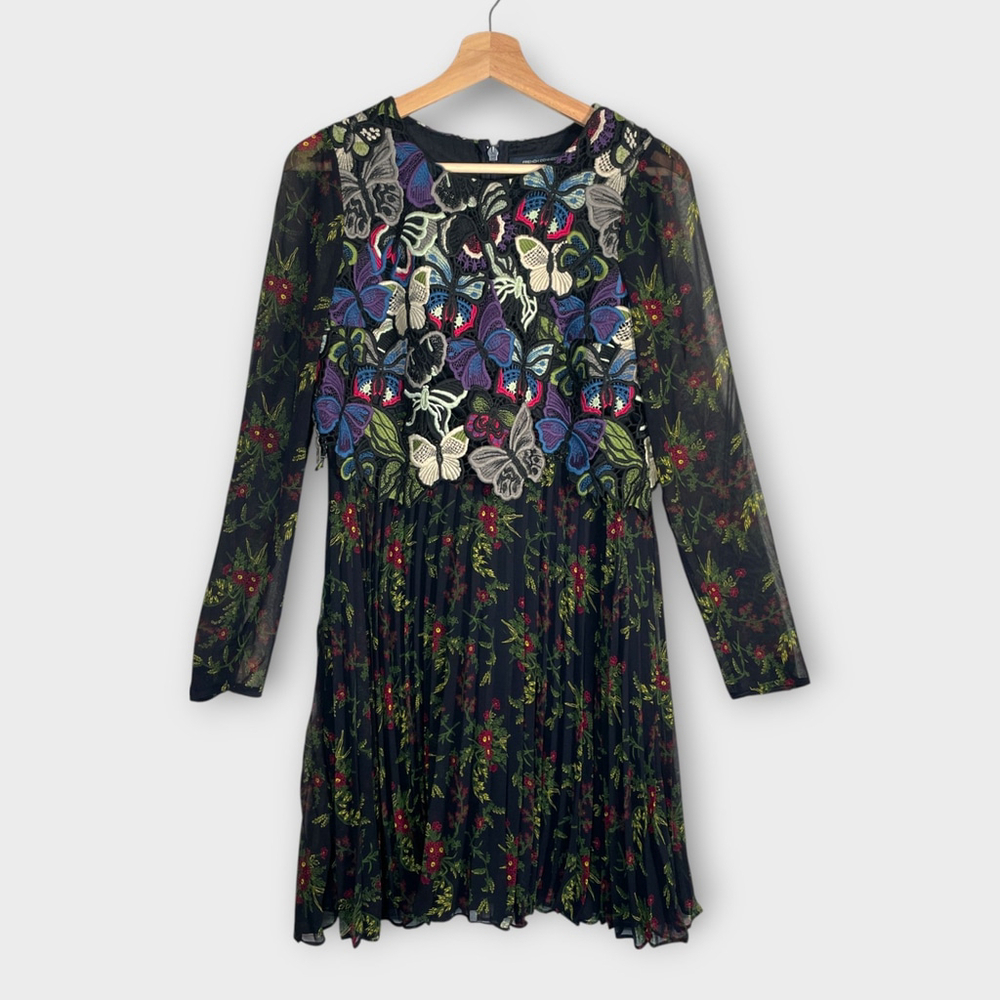 French Connection Dress Sz 4 US Butterfly Crochet Whimsical Fairycore EUC